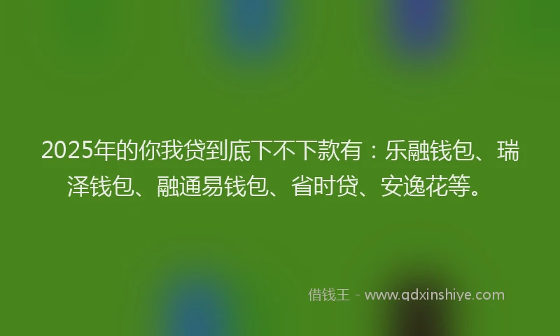 2025年的你我贷到底下不下款有：乐融钱包、瑞泽钱包、融通易钱包、省时贷、安逸花等。