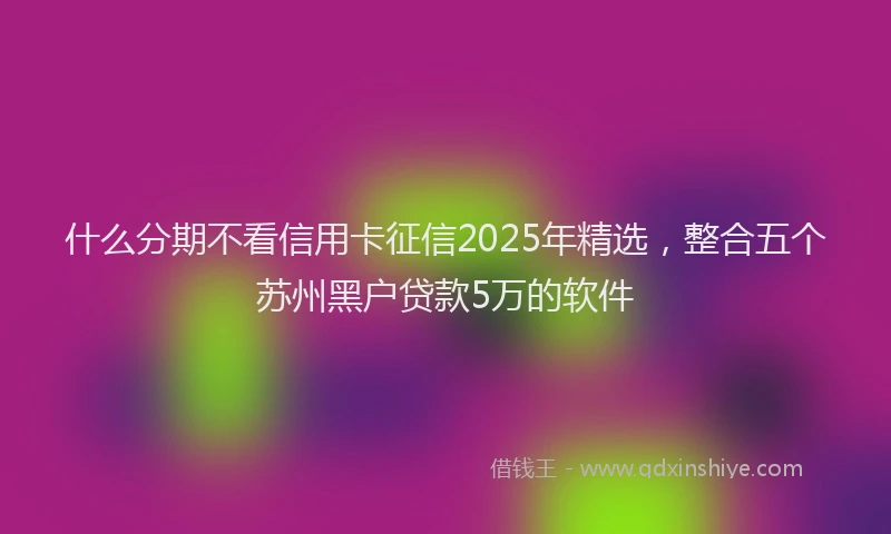 什么分期不看信用卡征信2025年精选，整合五个苏州黑户贷款5万的软件