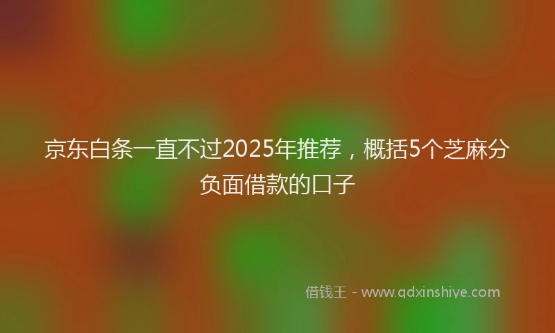京东白条一直不过2025年推荐，概括5个芝麻分负面借款的口子