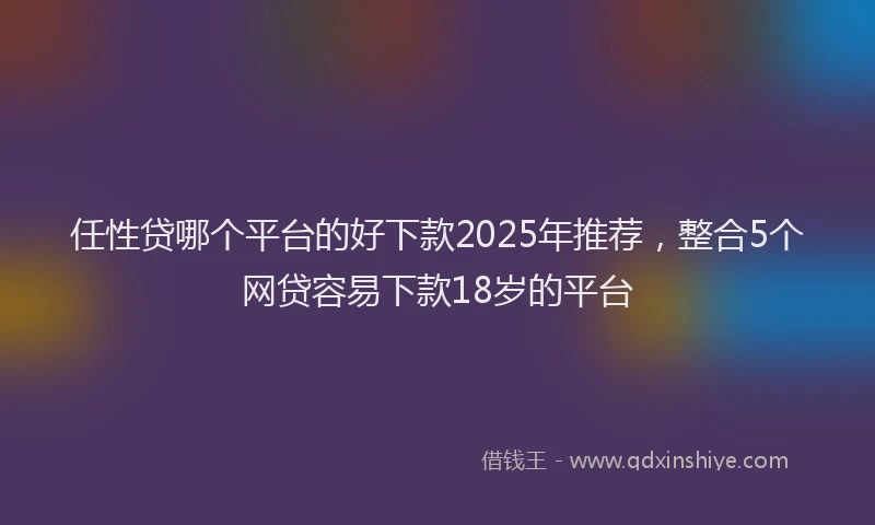 任性贷哪个平台的好下款2025年推荐，整合5个网贷容易下款18岁的平台