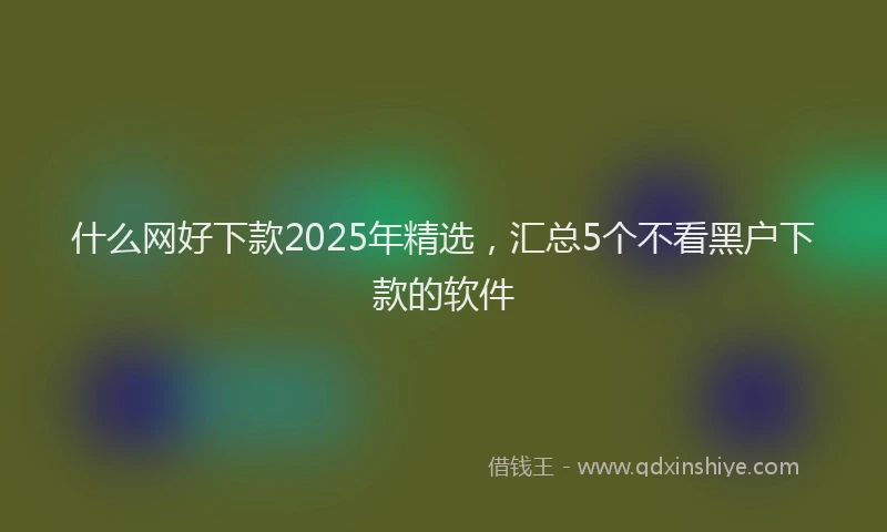 什么网好下款2025年精选，汇总5个不看黑户下款的软件