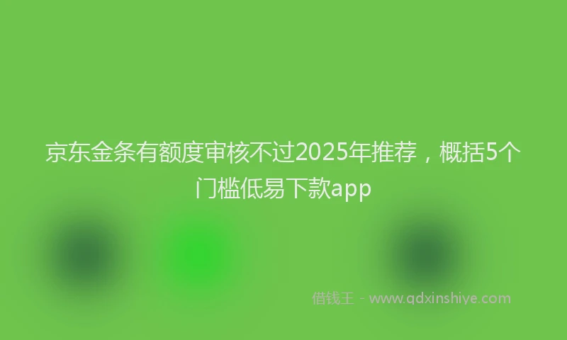 京东金条有额度审核不过2025年推荐，概括5个门槛低易下款app