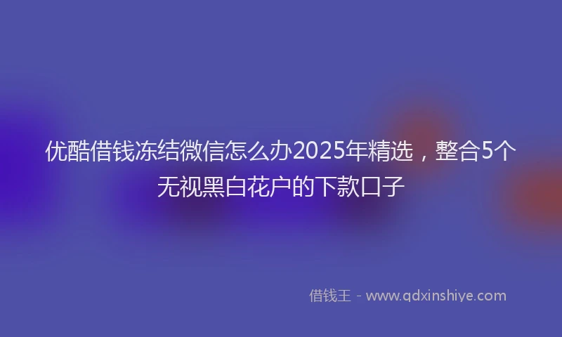 优酷借钱冻结微信怎么办2025年精选，整合5个无视黑白花户的下款口子