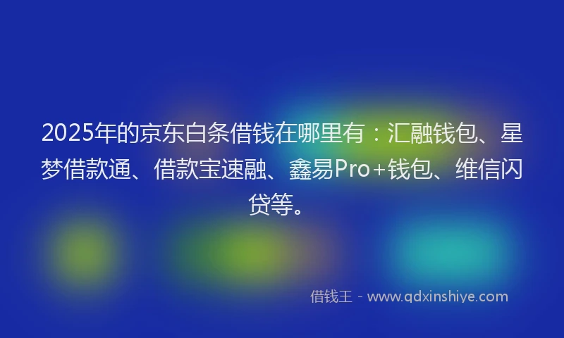 2025年的京东白条借钱在哪里有：汇融钱包、星梦借款通、借款宝速融、鑫易Pro+钱包、维信闪贷等。