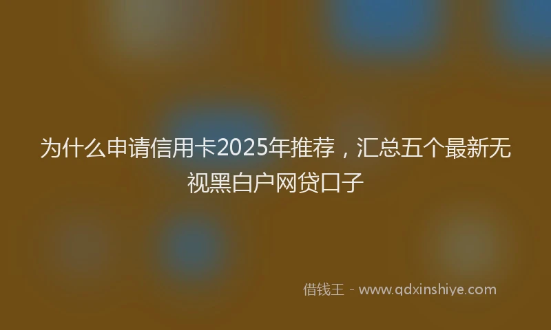 为什么申请信用卡2025年推荐，汇总五个最新无视黑白户网贷口子