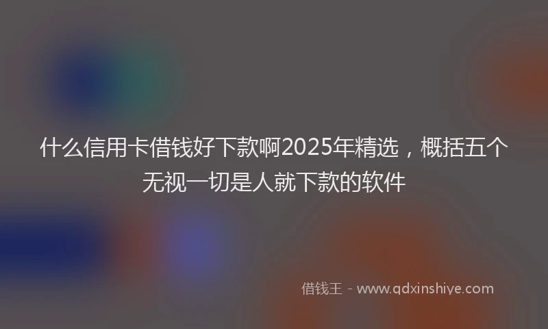 什么信用卡借钱好下款啊2025年精选，概括五个无视一切是人就下款的软件