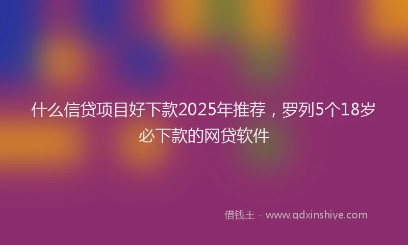 什么信贷项目好下款2025年推荐，罗列5个18岁必下款的网贷软件