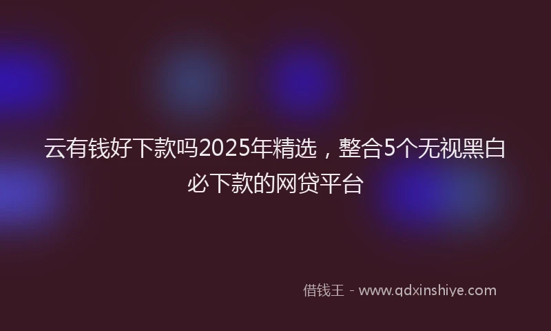 云有钱好下款吗2025年精选，整合5个无视黑白必下款的网贷平台