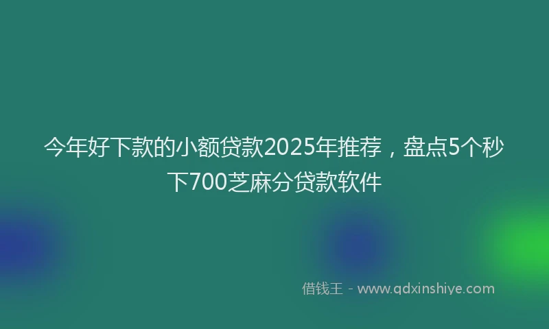 今年好下款的小额贷款2025年推荐,盘点5个秒下700芝麻分贷款软件