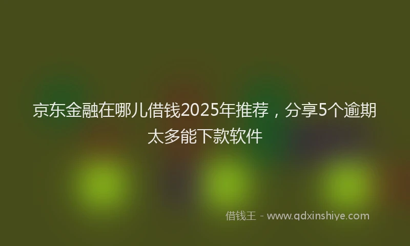 京东金融在哪儿借钱2025年推荐,分享5个逾期太多能下款软件