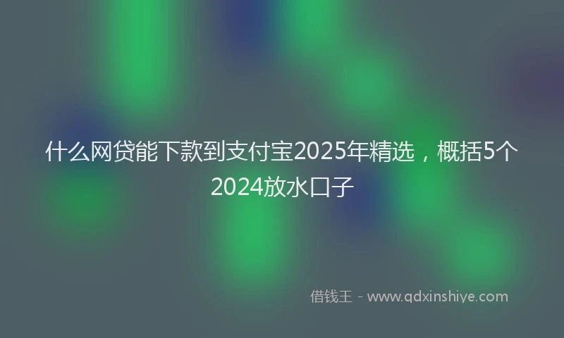 什么网贷能下款到支付宝2025年精选，概括5个2024放水口子