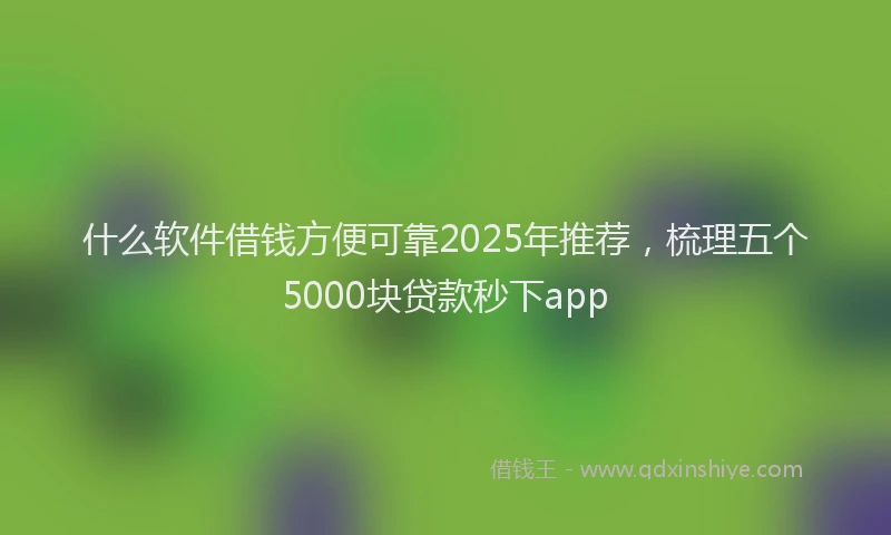 什么软件借钱方便可靠2025年推荐，梳理五个5000块贷款秒下app