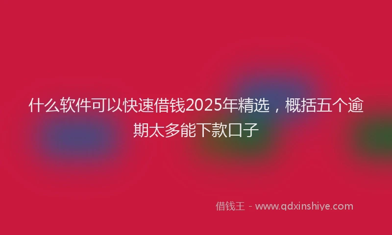 什么软件可以快速借钱2025年精选，概括五个逾期太多能下款口子