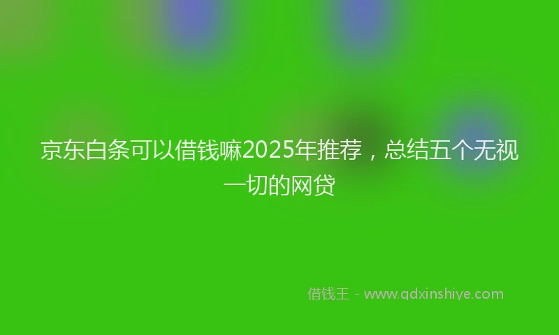 京东白条可以借钱嘛2025年推荐，总结五个无视一切的网贷