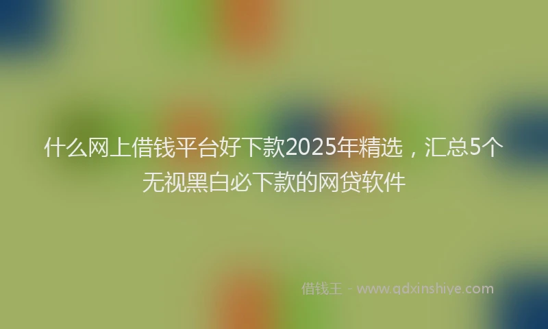 什么网上借钱平台好下款2025年精选,汇总5个无视黑白必下款的网贷软件