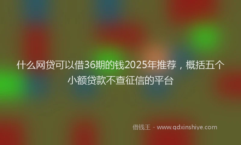 什么网贷可以借36期的钱2025年推荐，概括五个小额贷款不查征信的平台