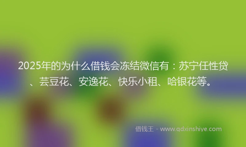 2025年的为什么借钱会冻结微信有：苏宁任性贷、芸豆花、安逸花、快乐小租、哈银花等。
