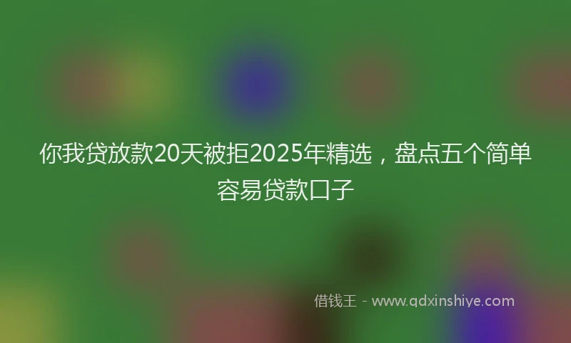 你我贷放款20天被拒2025年精选，盘点五个简单容易贷款口子