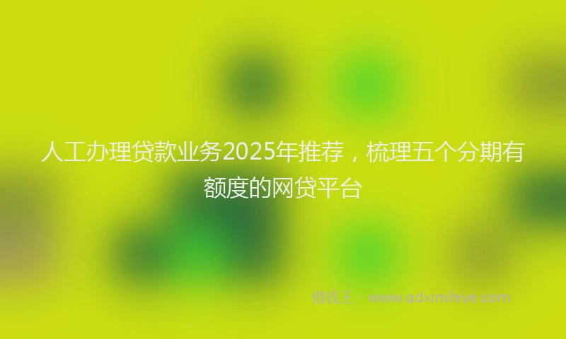 人工办理贷款业务2025年推荐，梳理五个分期有额度的网贷平台