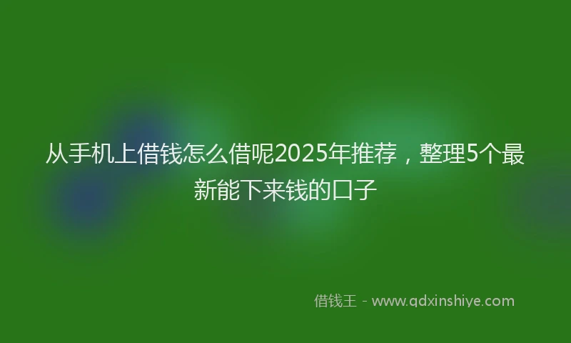 从手机上借钱怎么借呢2025年推荐，整理5个最新能下来钱的口子