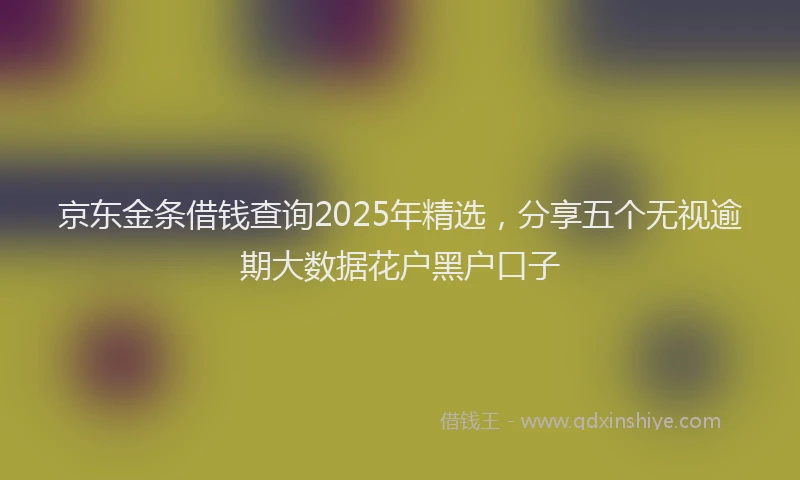 京东金条借钱查询2025年精选，分享五个无视逾期大数据花户黑户口子