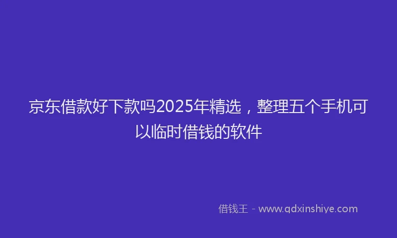 京东借款好下款吗2025年精选，整理五个手机可以临时借钱的软件