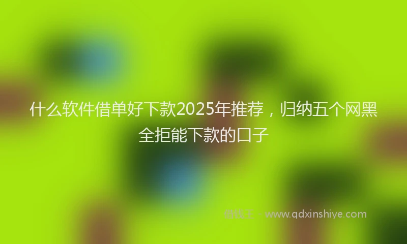 什么软件借单好下款2025年推荐，归纳五个网黑全拒能下款的口子