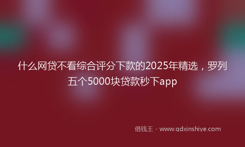 什么网贷不看综合评分下款的2025年精选，罗列五个5000块贷款秒下app