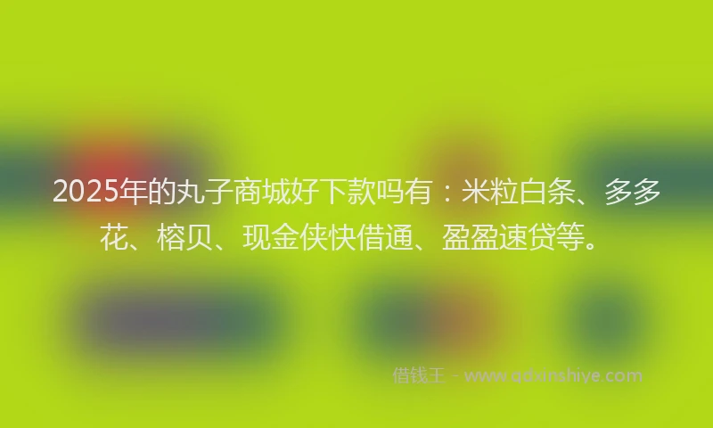 2025年的丸子商城好下款吗有：米粒白条、多多花、榕贝、现金侠快借通、盈盈速贷等。
