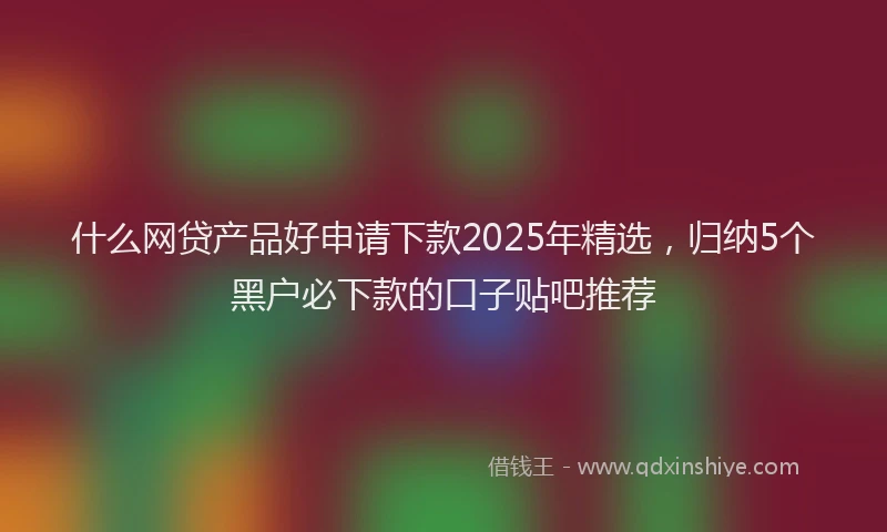 什么网贷产品好申请下款2025年精选，归纳5个黑户必下款的口子贴吧推荐