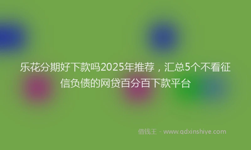 乐花分期好下款吗2025年推荐，汇总5个不看征信负债的网贷百分百下款平台