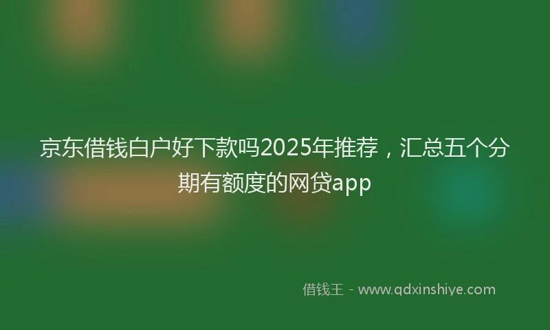京东借钱白户好下款吗2025年推荐，汇总五个分期有额度的网贷app