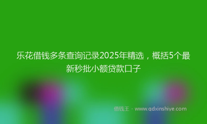 乐花借钱多条查询记录2025年精选，概括5个最新秒批小额贷款口子