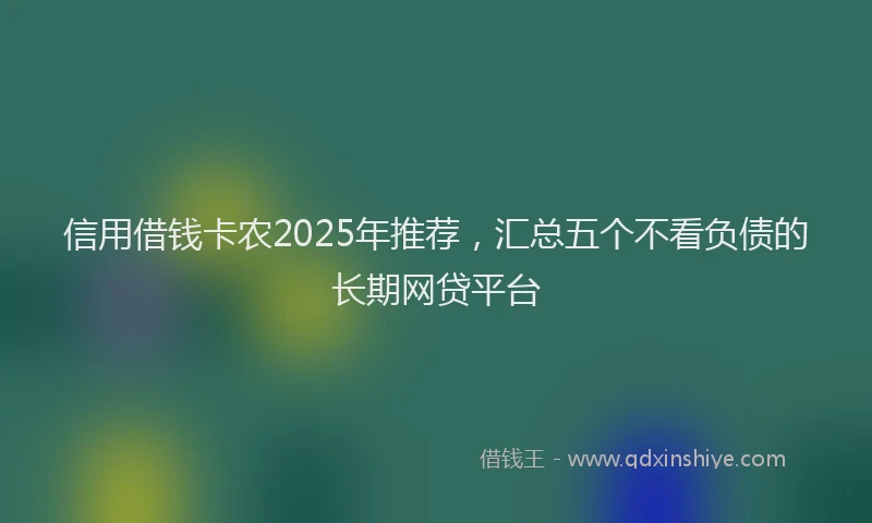 信用借钱卡农2025年推荐，汇总五个不看负债的长期网贷平台
