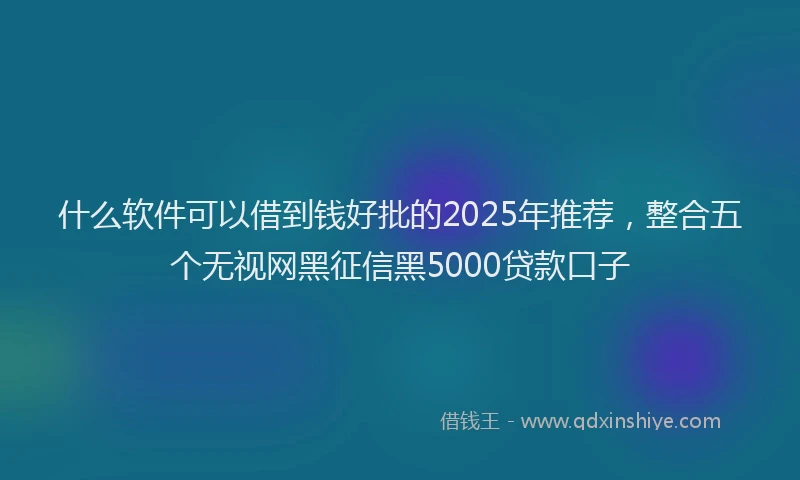 什么软件可以借到钱好批的2025年推荐，整合五个无视网黑征信黑5000贷款口子