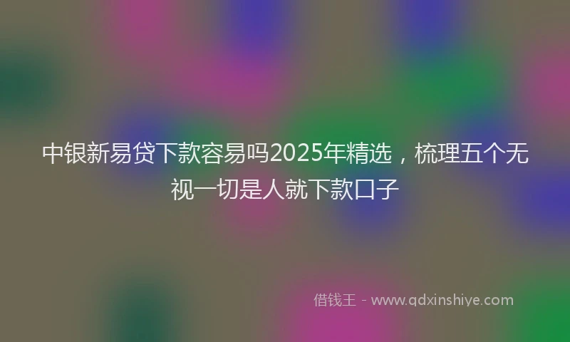 中银新易贷下款容易吗2025年精选，梳理五个无视一切是人就下款口子