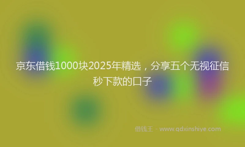 京东借钱1000块2025年精选，分享五个无视征信秒下款的口子