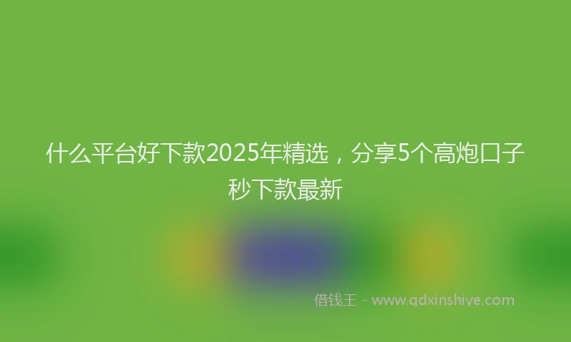 什么平台好下款2025年精选,分享5个高炮口子秒下款最新