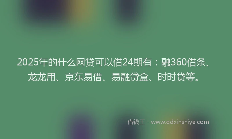 2025年的什么网贷可以借24期有：融360借条、龙龙用、京东易借、易融贷盒、时时贷等。