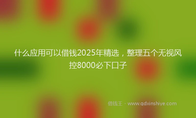 什么应用可以借钱2025年精选，整理五个无视风控8000必下口子