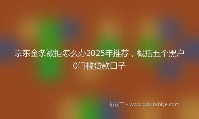 京东金条被拒怎么办2025年推荐，概括五个黑户0门槛贷款口子