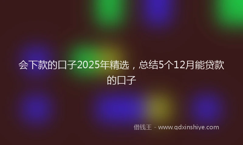 会下款的口子2025年精选，总结5个12月能贷款的口子