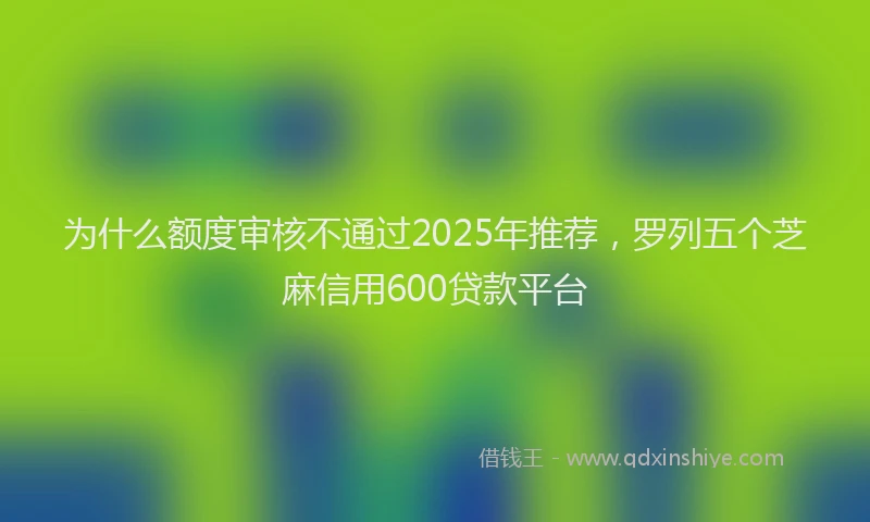 为什么额度审核不通过2025年推荐，罗列五个芝麻信用600贷款平台