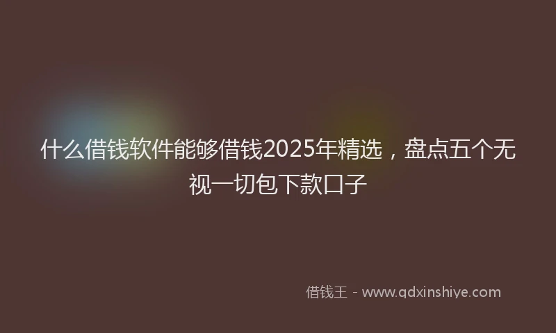 什么借钱软件能够借钱2025年精选，盘点五个无视一切包下款口子