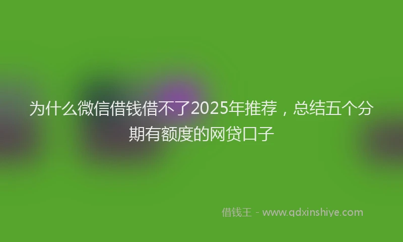 为什么微信借钱借不了2025年推荐,总结五个分期有额度的网贷口子