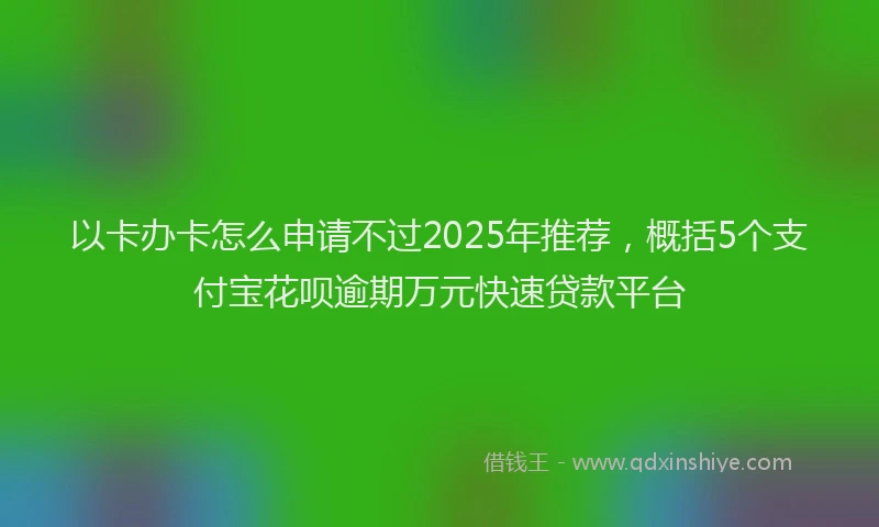 以卡办卡怎么申请不过2025年推荐，概括5个支付宝花呗逾期万元快速贷款平台