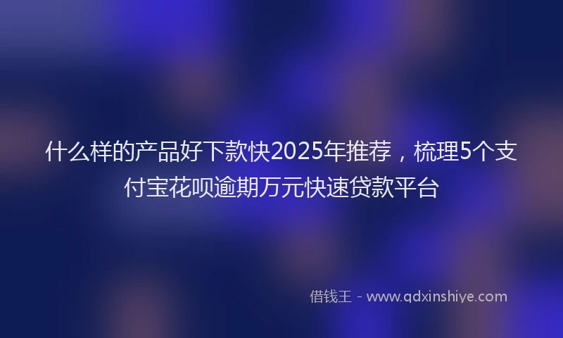 什么样的产品好下款快2025年推荐,梳理5个支付宝花呗逾期万元快速贷款平台
