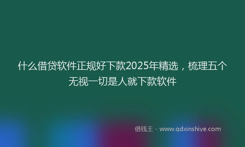 什么借贷软件正规好下款2025年精选，梳理五个无视一切是人就下款软件