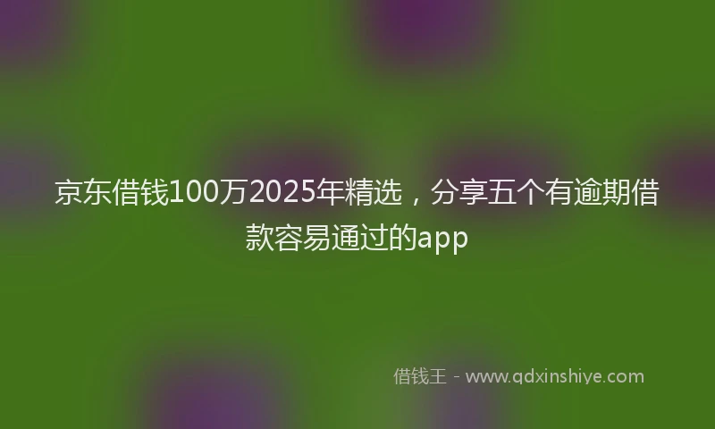 京东借钱100万2025年精选，分享五个有逾期借款容易通过的app
