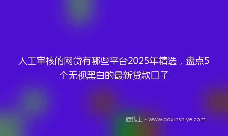 人工审核的网贷有哪些平台2025年精选，盘点5个无视黑白的最新贷款口子